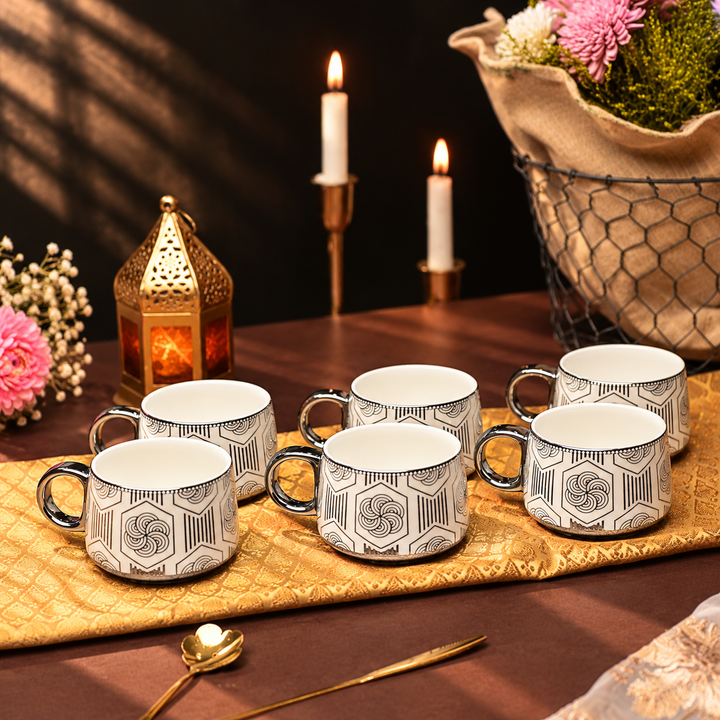 Porvelle Silver Prism 7 pcs Tea Set SILVER