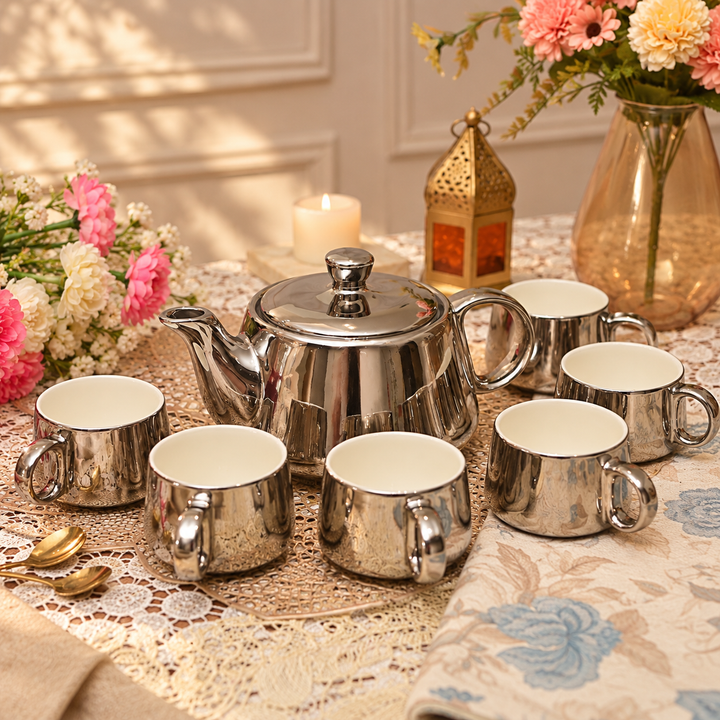 Porvelle Royal Chrome 7 pcs Tea set