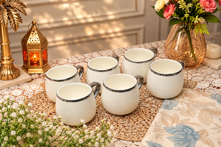 Porvelle Pearl & Platinum 7 pcs Tea Set