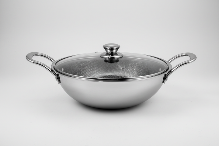 Triply Honeycomb Kadhai with glass lid 20cm