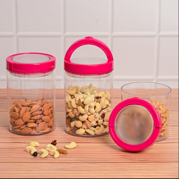 Clear Round Snap Hinge Container 650 ML (Set of 2)